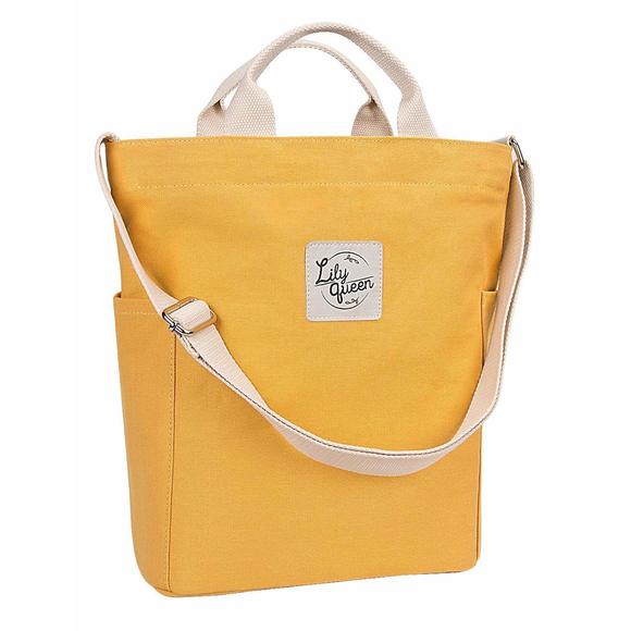 Canvas Tote Handbags Casual Shoulder Work Bag Crossbody Yellow :v - Picture 1 of 6